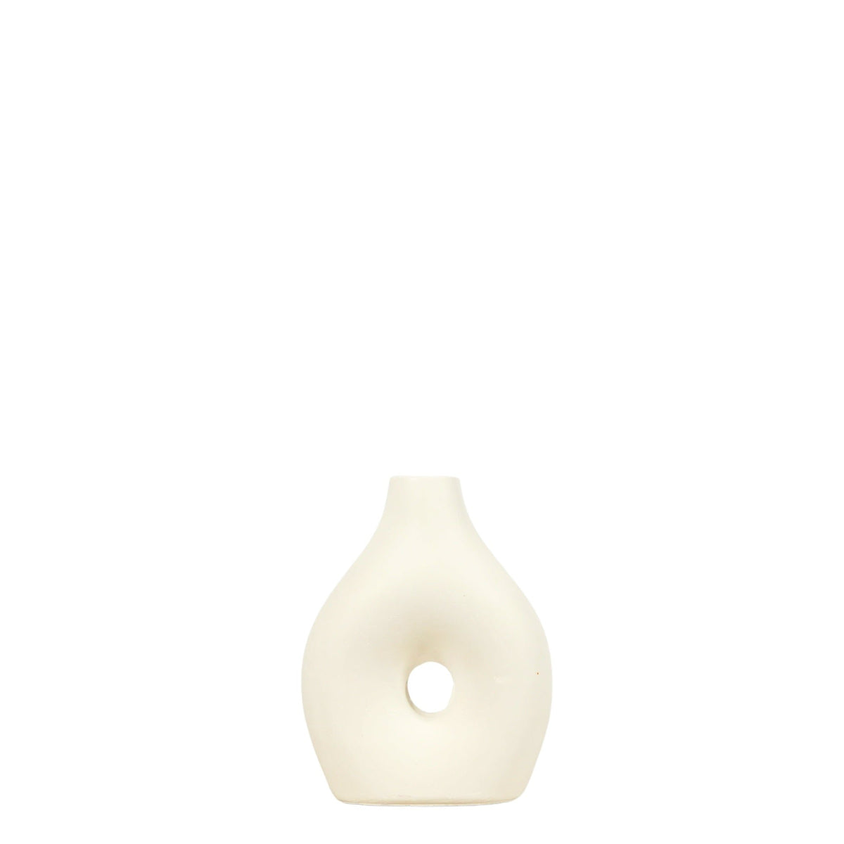 Keramieken Vaas Trendy Wit - Medium - 13 cm