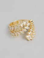 Vingerring met stenen studs – verstelbare ring – goudkleurig, steen – enkele eenheid