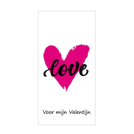 Cadeau kaartjes – Love voor mijn Valentijn - 10x5cm - 20 stuks