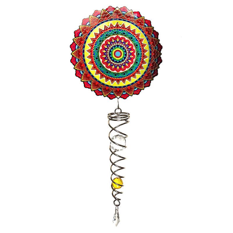 Windspinner, Spin Art, Mandala Mexico Artist Crystal Tale, ACTMEX0800, totale lengte ca 60cm