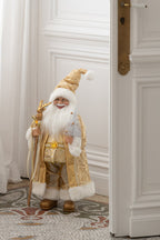 J-Line decoratie kerstman - kunststof - goud - medium