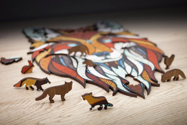 Eco Wood Art (EWA) Houten Legpuzzel, Fox, 1188, 40x28x0,5cm Kartonbox