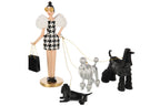 J-Line decoratie Dame + Honden Pied-De-Poule - polyresin - mix - 2 st.