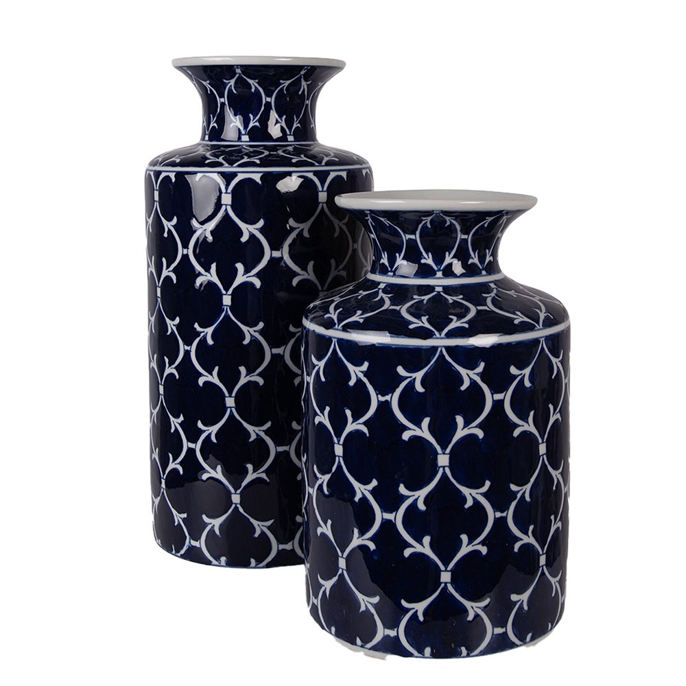 Vaas Ø 19x31 cm Blauw Keramiek