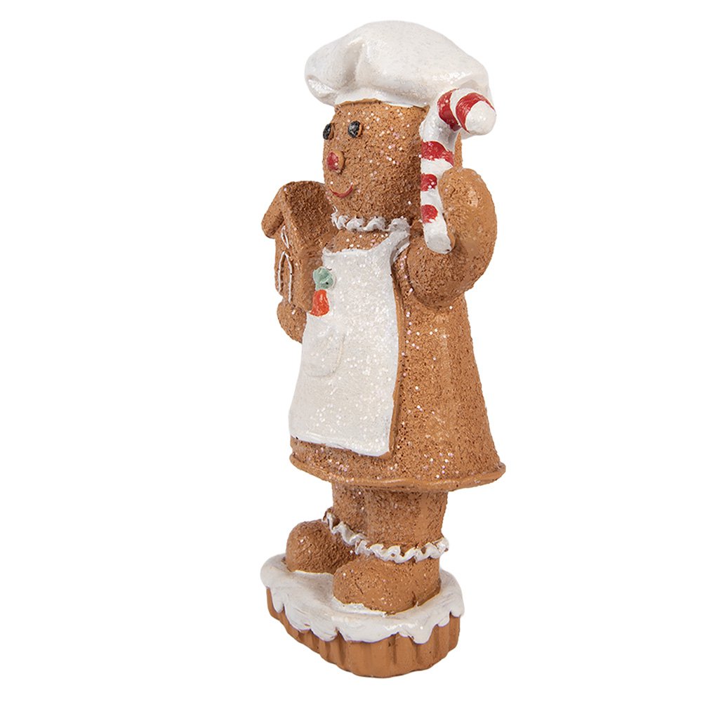 Kerstdecoratie Beeld Gingerbread man 8x5x15 cm Bruin Kunststof