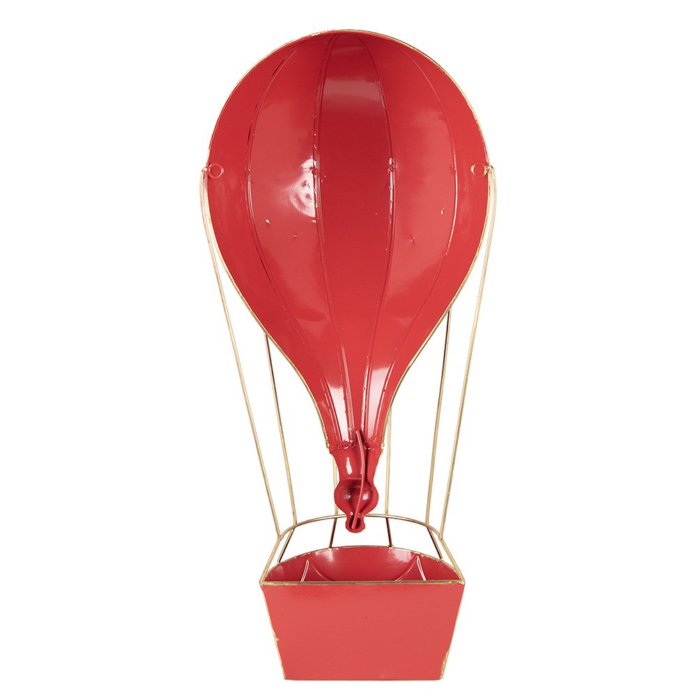 Kerstdecoratie Beeld Luchtballon 26x14x62 cm Rood Metaal