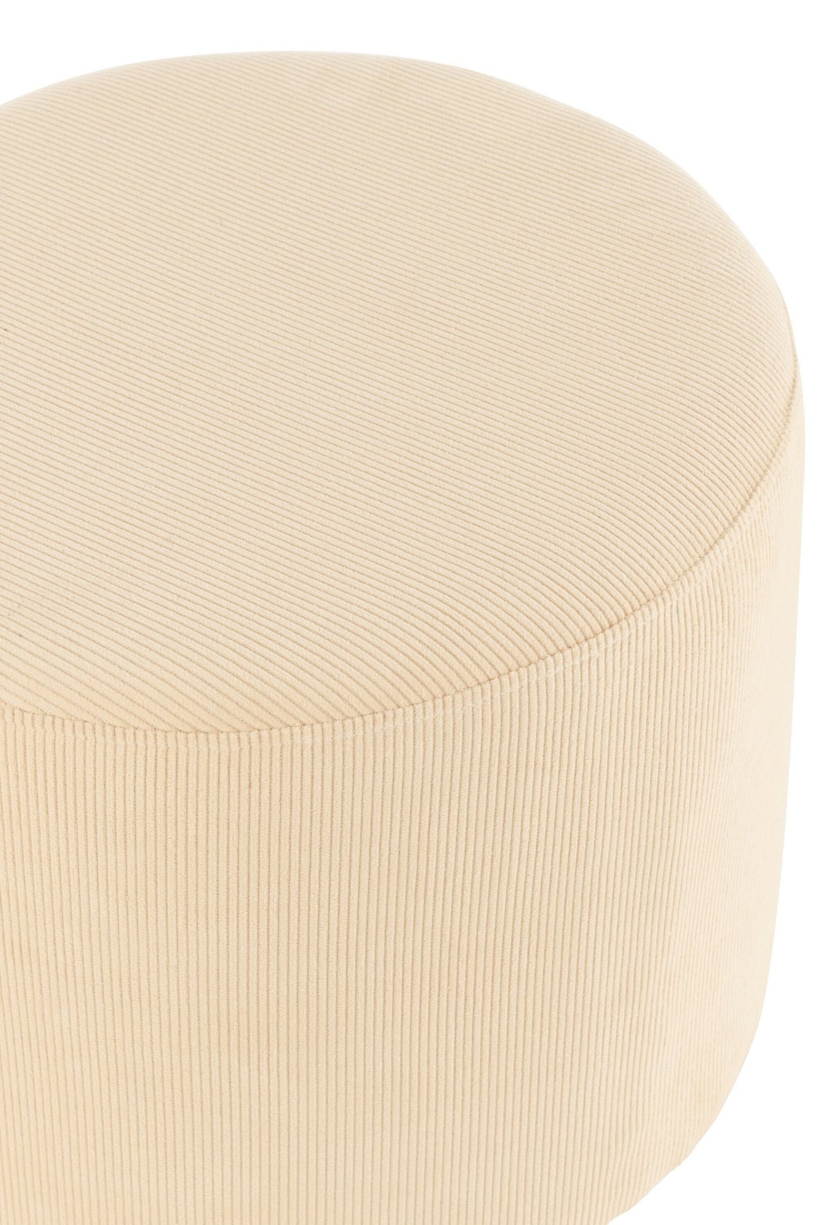 J-Line poef - ribfluweel/textiel - creme