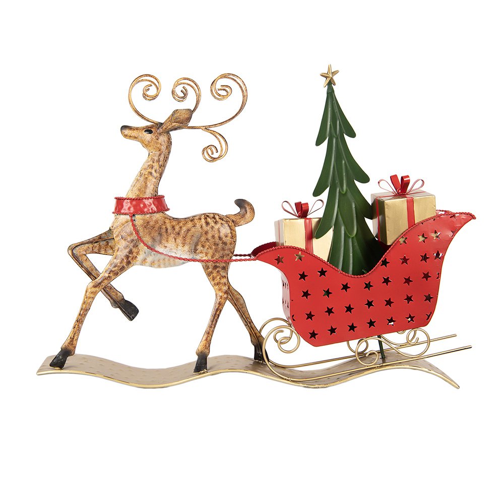 Kerstdecoratie Beeld Hert 68x11x50 cm Bruin Metaal