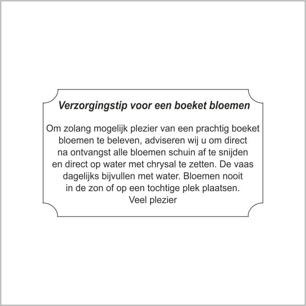 Etiketten – Bloemen verzorgingstip – 500 stuks