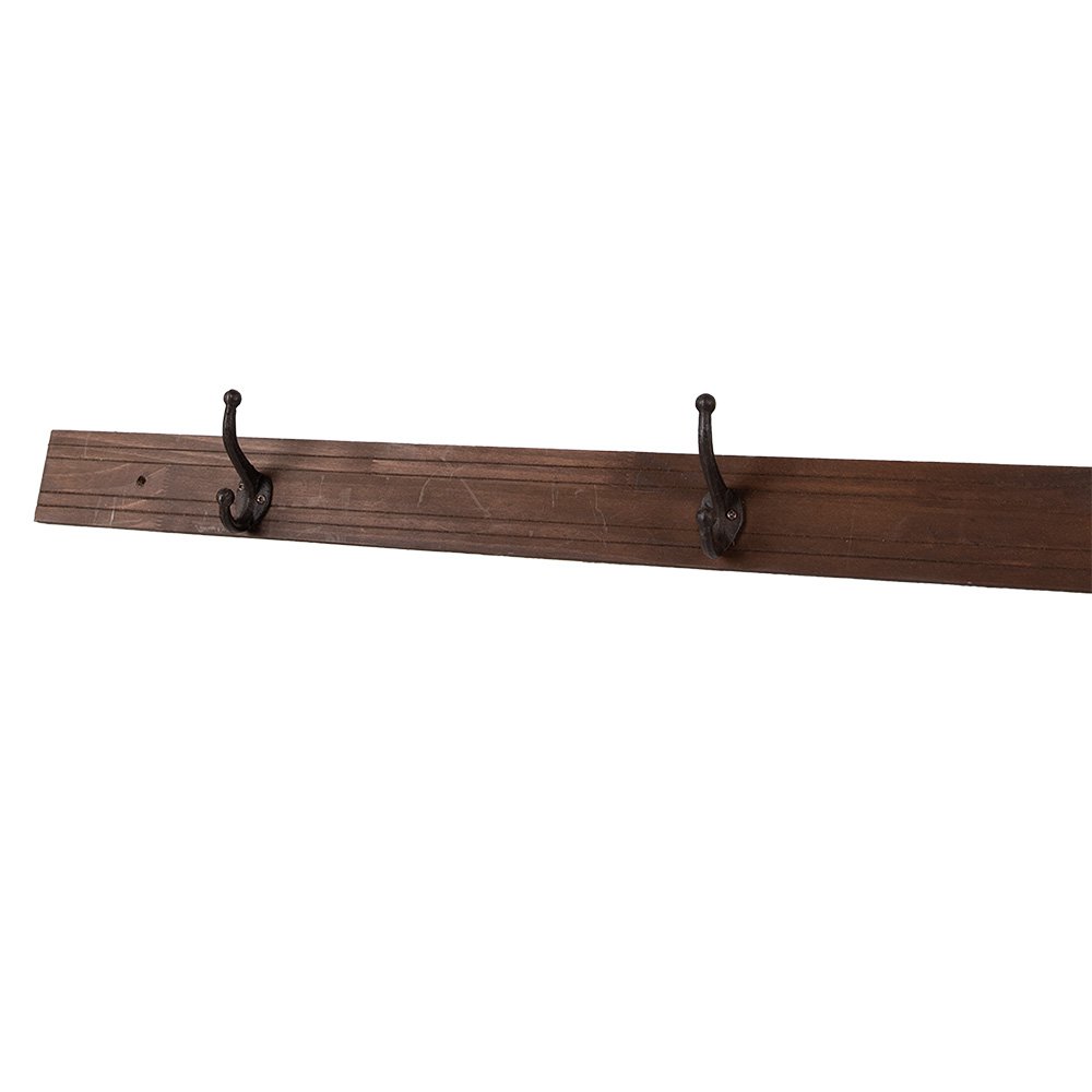 Wandkapstok 4 Haken 170x8x12 cm Bruin Hout