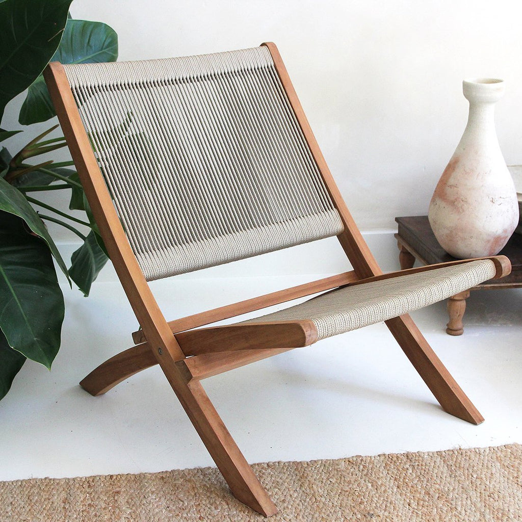 Rope opvouwbare loungestoel naturel
