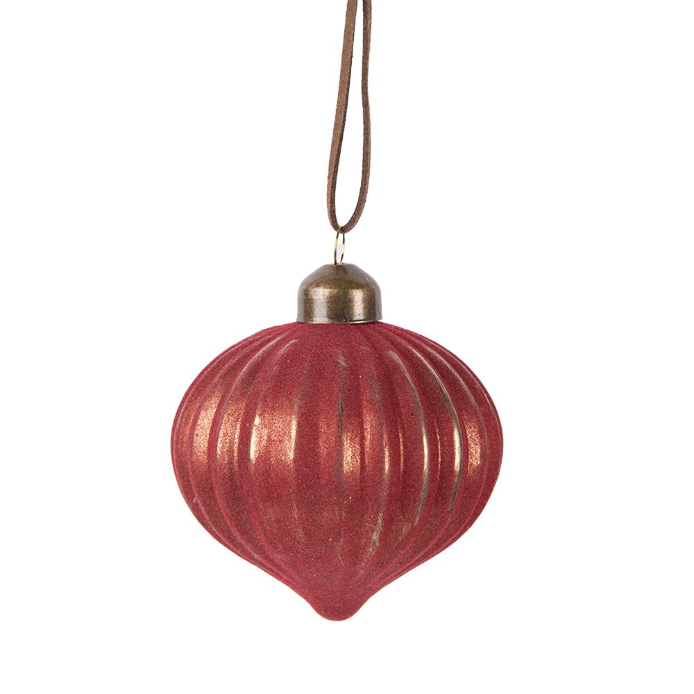 Kerstbal Ø 8x9 cm Rood Glas