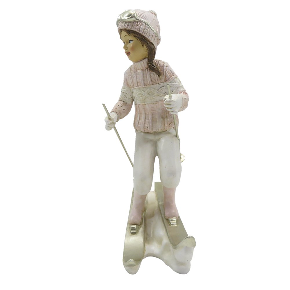 Beeld Kind 19 cm Roze Wit Kunststof