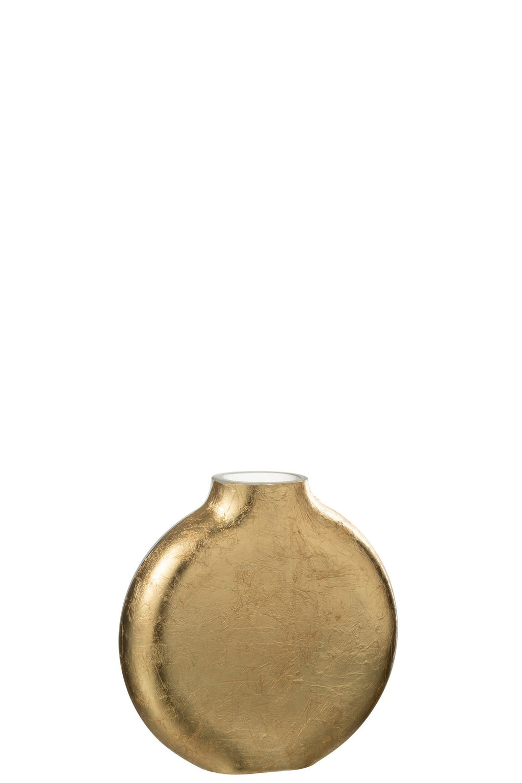 J-Line vaas Miki - glas - transparant/goud - small - Ø 15 cm