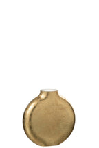 J-Line vaas Miki - glas - transparant/goud - small - Ø 15 cm