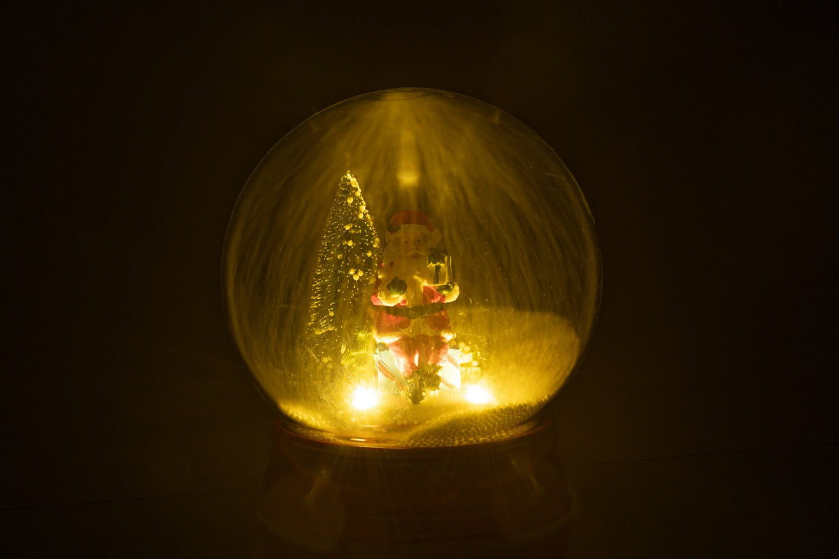 J-Line Sneeuwbol Kerstman Boom Led Resine