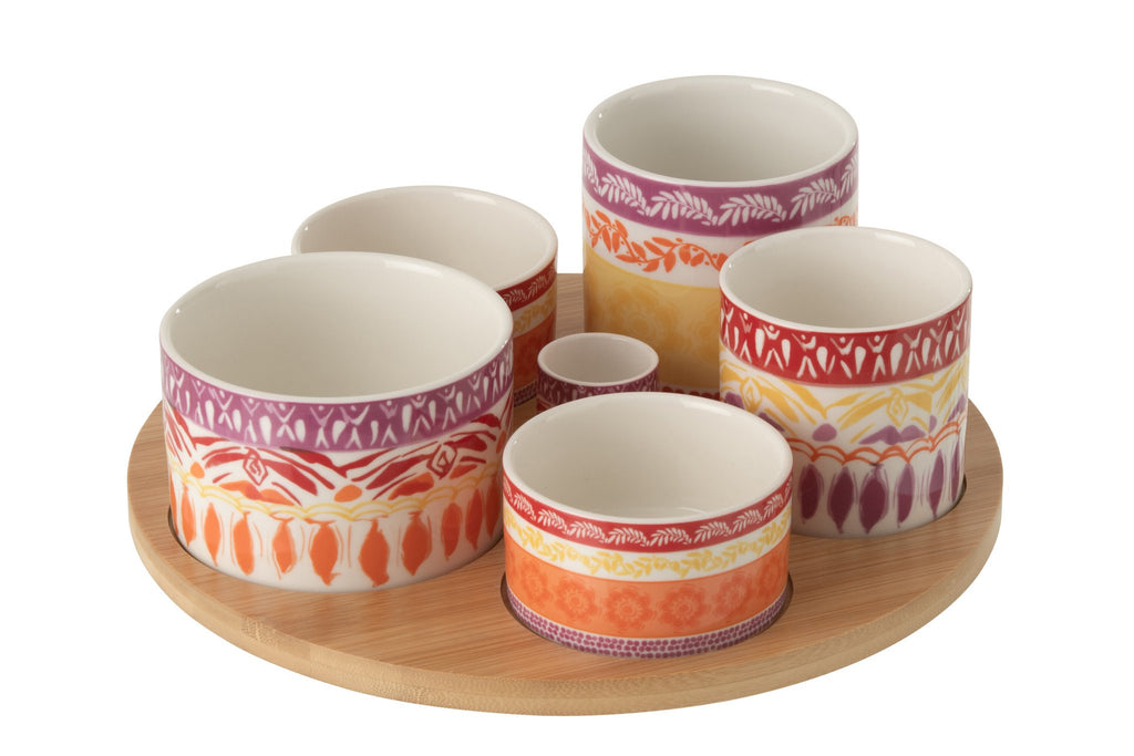 J-Line aperoschaal - keramiek - paars/rood - L