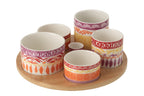 J-Line aperoschaal - keramiek - paars/rood - L