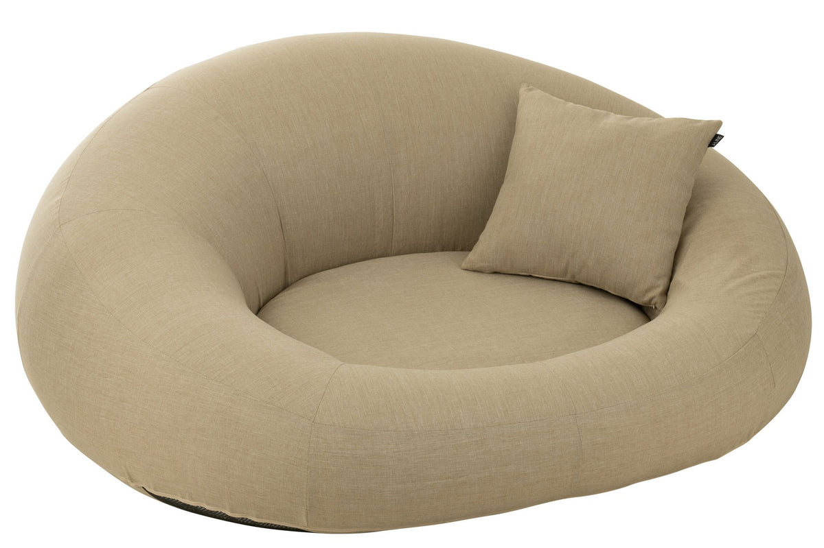 J-Line Matras Donut Polyethyleen Beige