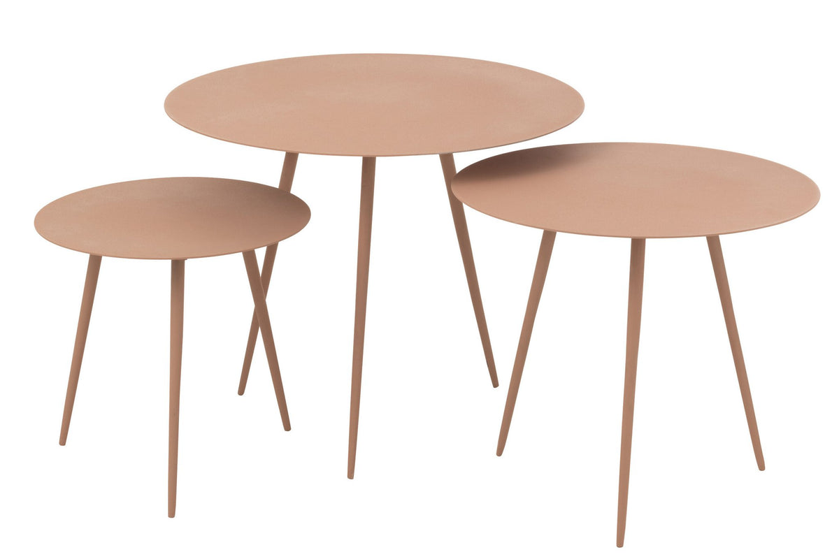 J-Line bijzettafel - ijzer - oud roze