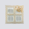 Gouden dienblad 4 secties 35x35 goud