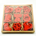 Kersthangers hout 54st. 7cm rood