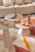 J-Line bijzettafel Kegel - ijzer - ecru/beige - set van 2