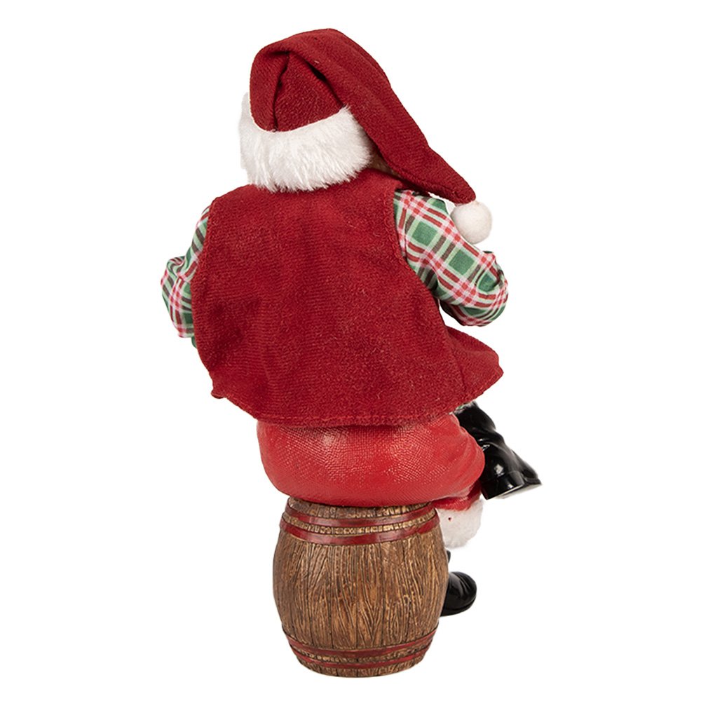Kerstdecoratie Beld Kerstman 13x10x28 cm Rood Textiel