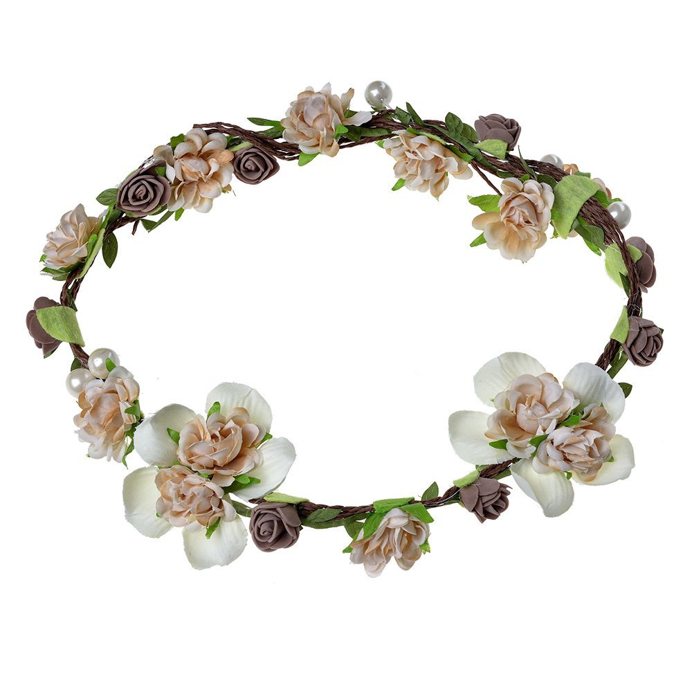 Haarband meisje wit groeen synthetisch bloemen haarbanddames