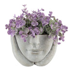 Bloempot Hoofd Ø 11x11 cm Grijs Steen plantenpot