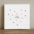 Tegeltje lieve collega hartjes roze - 10 x 10 cm