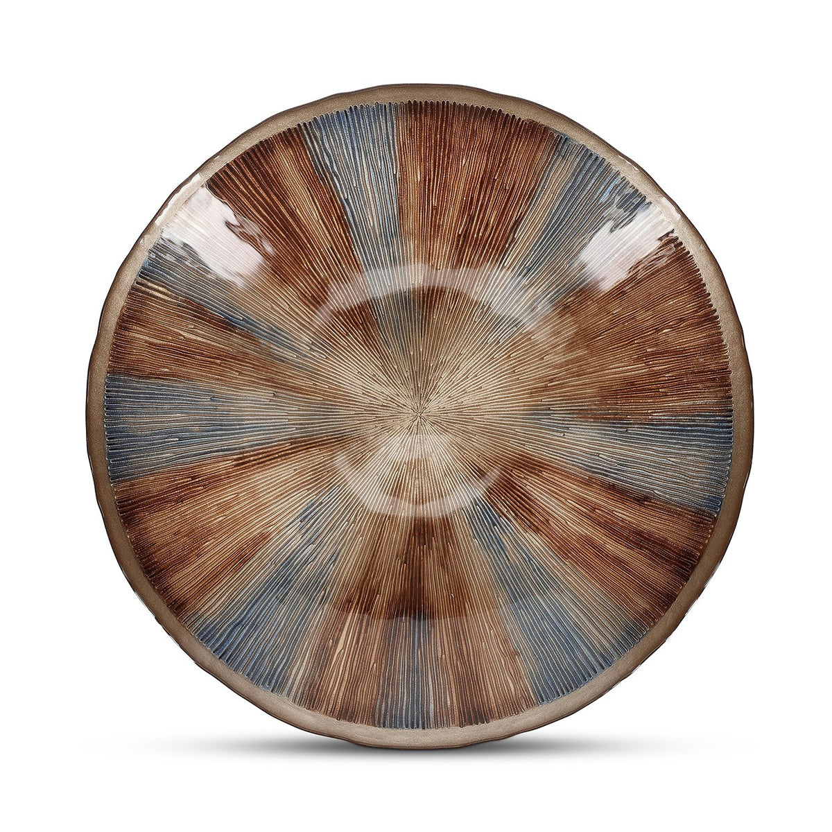 Decoratieve schaal 40xH6,5cm glas herfst Cosmo