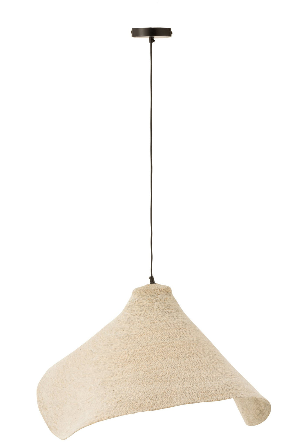 J-Line hanglamp Kegel - zeegras - wit