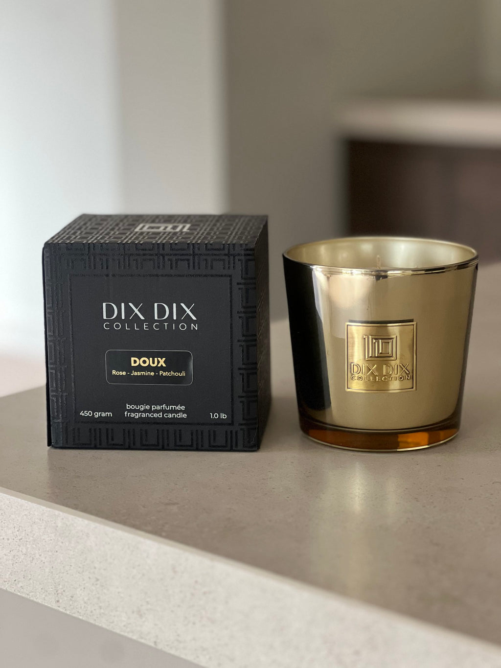 Luxe en duurzame geurkaars Doux - Goud - M
