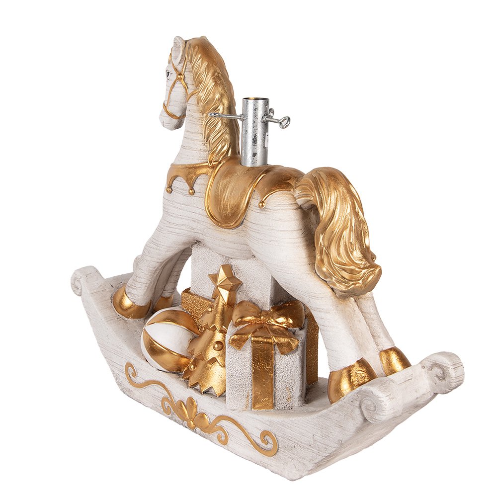Kerstboom Standaard Hobbelpaard 73x21x61 cm Wit Keramisch materiaal