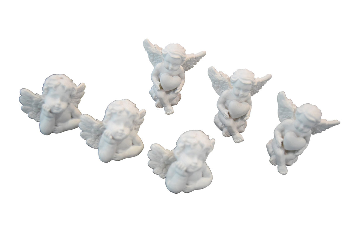 Engeltjes polyresin 3st. 9x9x3cm wit