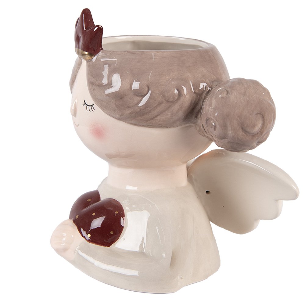 Bloempot Engel 17x14x17 cm Beige Keramiek