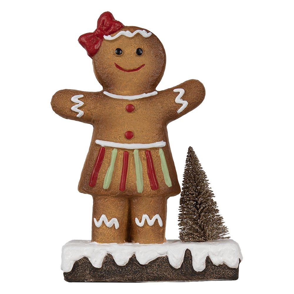 Kerstdecoratie Gingerbread man 15x7x21 cm Bruin Keramiek