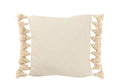 J-Line kussen Kwastje - katoen - beige