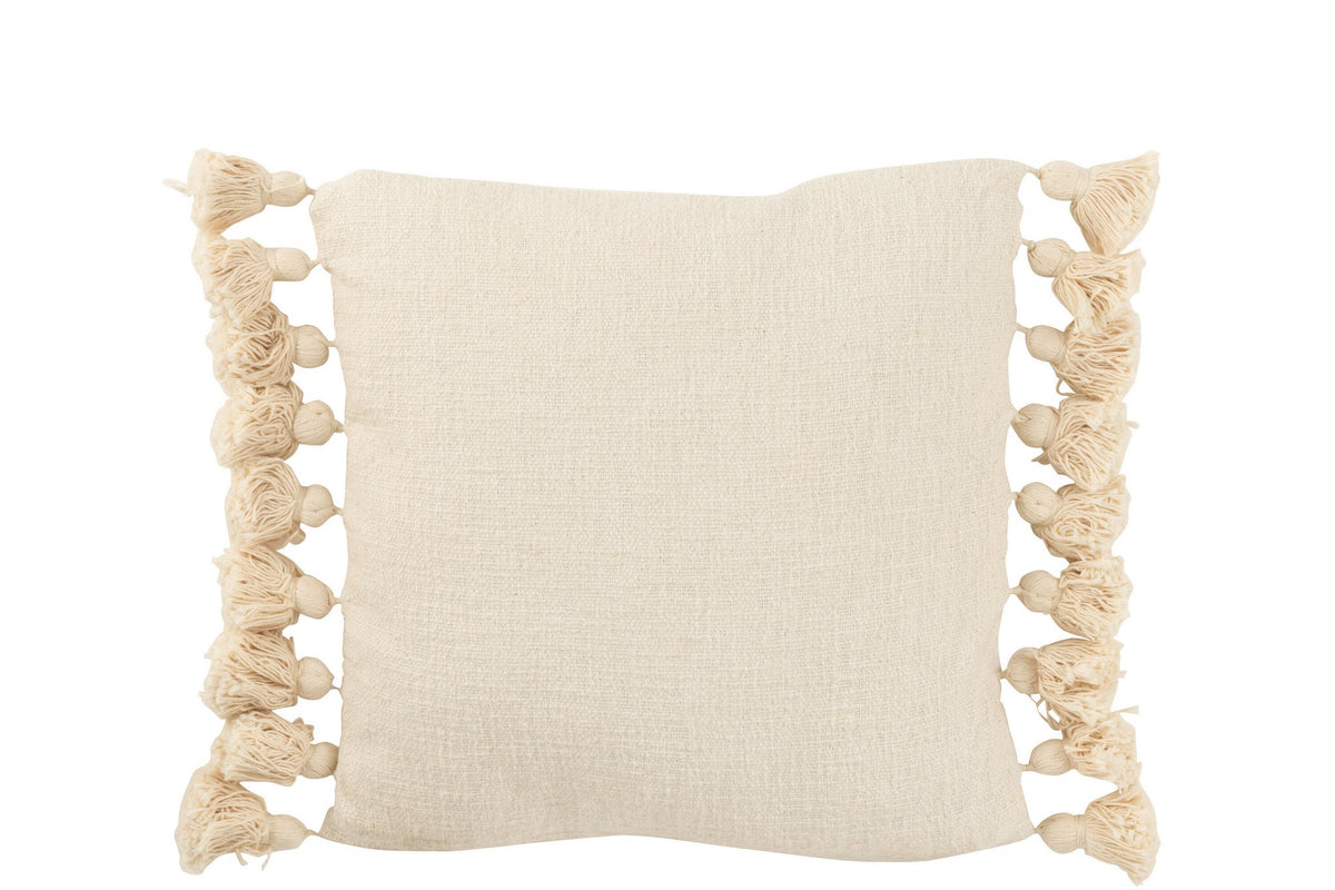 J-Line kussen Kwastje - katoen - beige