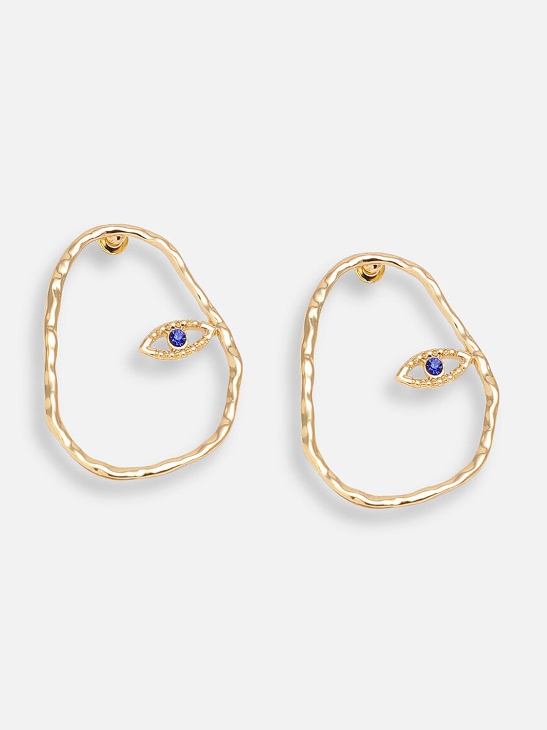 Eigentijdse studs – Oorbellen – Vergulde afwerking – 1,8 x 1,2 cm – Veilige post-back