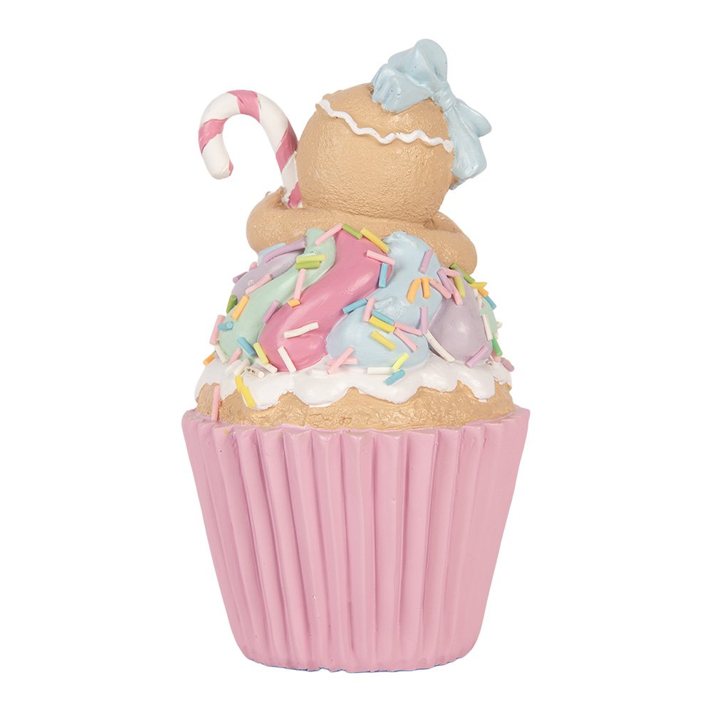 Decoratie Beeld Cupcake Ø 9x16 cm Roze Kunststof