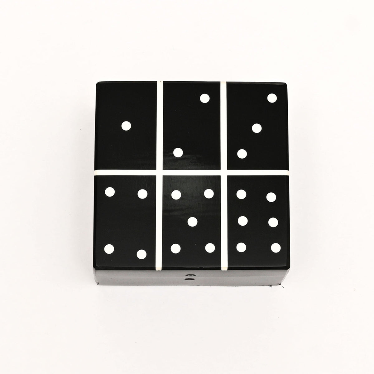 Decoratieve dominoset – harstegels en MDF-doos