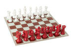 J-Line decoratie Schaakspel Plateau - polyresin - wit/kerstrood