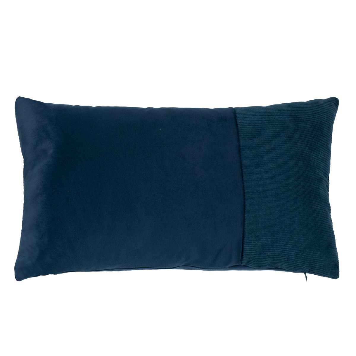 Kussen fluweel blauw & corduroy 30 x 50 cm