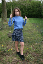 Funkle Girls Rok donkerblauw met print