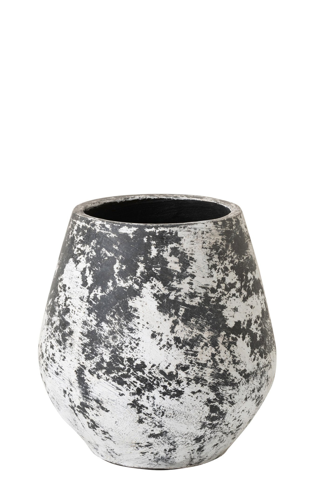 J-Line bloempot Ruby - keramiek - zwart/wit - L