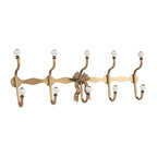 Wandkapstok 5 Haken 50x7x17 cm Goudkleurig Metaal