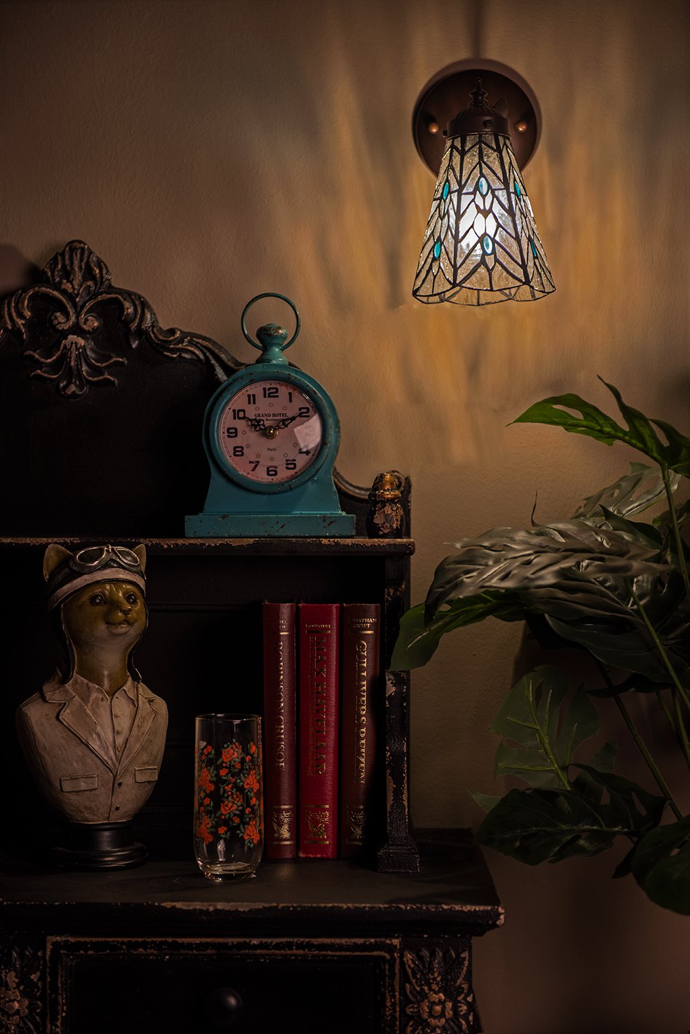 Wandlamp Tiffany 17x12x23 cm transparant Glas Muurlamp