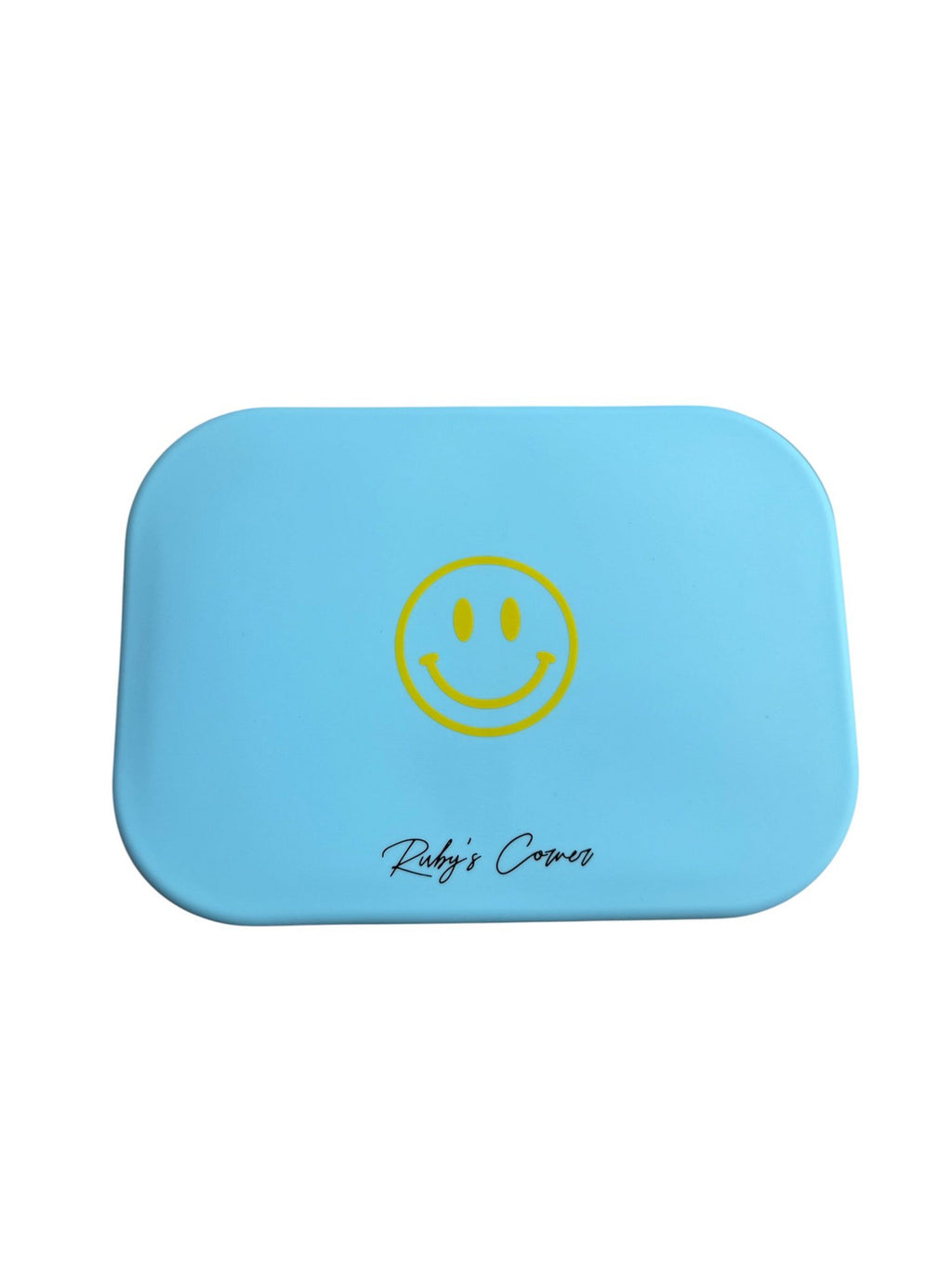 Siliconen broodtrommel – Smiley - Blauw